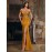 [Elegant Sequin Gown] Glamorous Elegant Off-Shoulder Sequin Gown for Women | Bodycon Mermaid Tail with High Slit, Long Formal Party Dress for Weddings, Galas & Evening Events, Solid Color Evening Wear