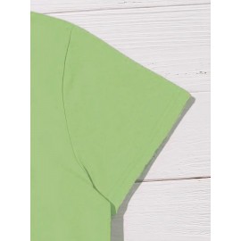 Women's Casual Short Sleeve T-Shirt - Vibrant Yellow Spanish Letter Print with Lighthouse & Wave Design, Inspirational 