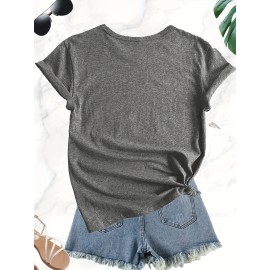 Plus Size - Women'S Plus Size Casual T-Shirt with Humorous Skeleton Quote - 