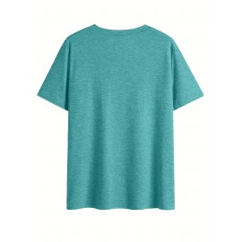 Plus Size, Women's Funny Saying V-Neck T-Shirt - Turquoise Tee with Bold Black Lettering - Lightweight Everyday Casual Top - Machine Washable Funny Outfit Essential