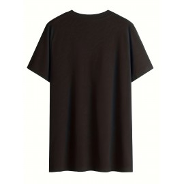 Women'S Casual V-Neck T-Shirt with Alphabet Print, Polyester 60%, Rayon 35%, Spandex 5%, Medium Stretch Knit Fabric, Regular Length, for Spring/Summer/Fall - 180g/m²