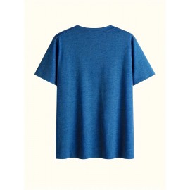 Women'S Casual V-Neck T-Shirt with Alphabet Print, Polyester 60%, Rayon 35%, Spandex 5%, Medium Stretch Knit Fabric, Regular Length, for Spring/Summer/Fall - 180g/m²